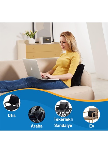Visco Bel Destek Minderi Ortopedik Visko Yastık Bel Sırt Destek Minderi