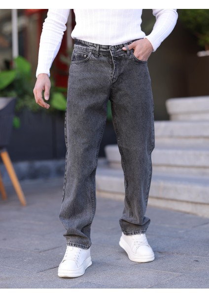 Erkek Baggy Fit Casual Denim Kot Pantolon