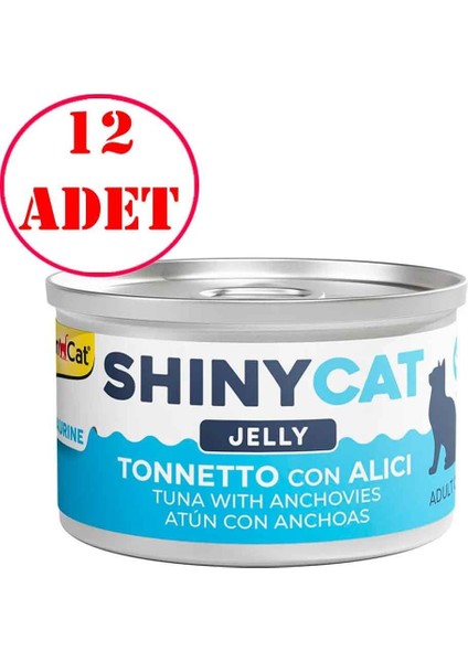 Gimcat Shinycat Kedi Konservesi Ançuezli ve Ton Balıklı 70 gr 12 Ad