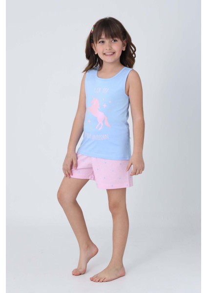Kız Çocuk Pamuklu Sıfır Kollu Şortlu Takım fiyatları