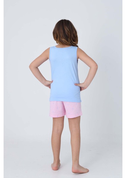 Kız Çocuk Pamuklu Sıfır Kollu Şortlu Takım modelleri