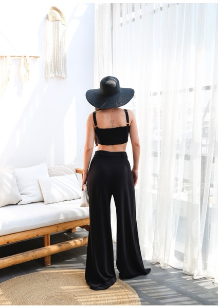 Kadın Keten Gipeli Crop ve Pantolon Ikili Takım fiyatları