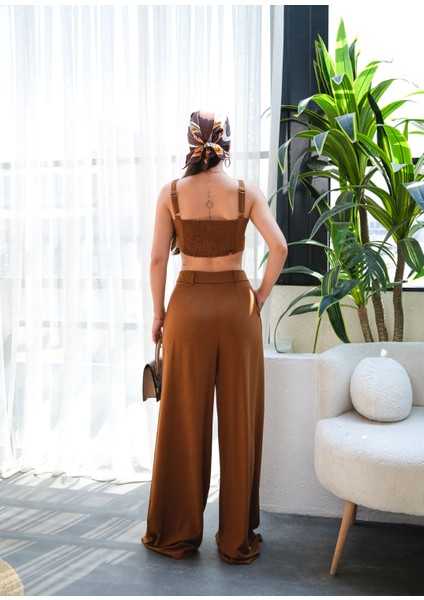 Kadın Keten Gipeli Crop ve Pantolon Ikili Takım fiyatları