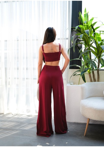 Kadın Keten Gipeli Crop ve Pantolon Ikili Takım fiyatları