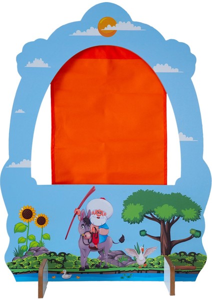 Nasreddin Hoca Temalı Ahşap Anaokulu Kreş Masaüstü Kukla Sahnesi
