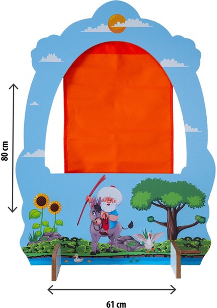 Nasreddin Hoca Temalı Ahşap Anaokulu Kreş Masaüstü Kukla Sahnesi