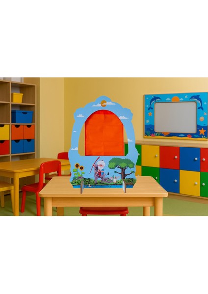 Nasreddin Hoca Temalı Ahşap Anaokulu Kreş Masaüstü Kukla Sahnesi
