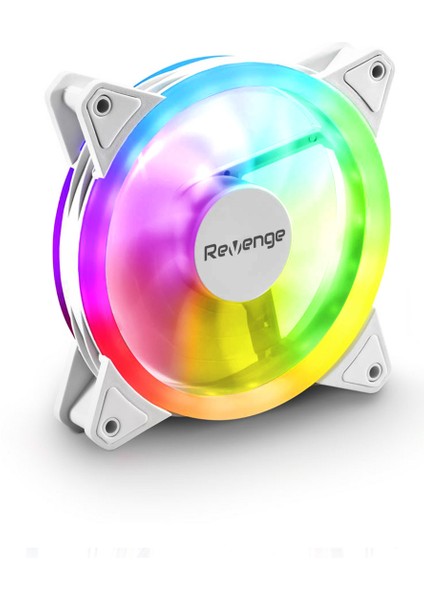 RV400 4in1 Kumandalı Beyaz 12CM Rgb Fan Seti Fan Kontrolör Dahil 120MM 4lü Kasa Fan