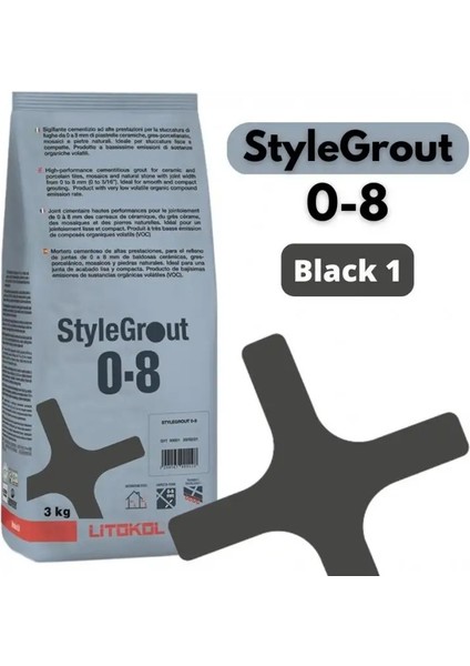 Stylegrout 0-8 Black 1 Derz Dolgu 3 kg