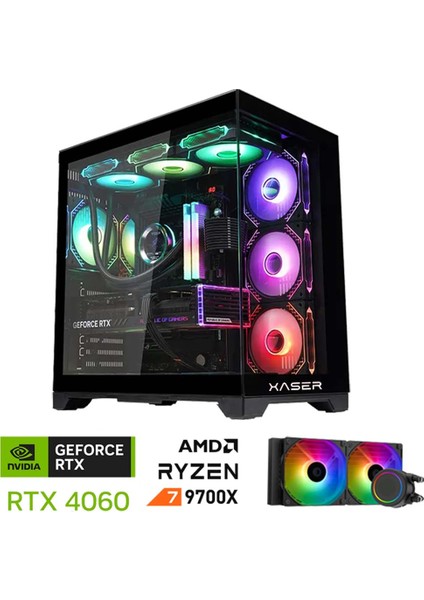 Lexus X270 Ryzen 7 9700X 32GB Ddr5 Ram 1tb M.2 Nvme SSD 8gb RTX4060 Sıvı Soğutmalı Oyuncu Bilgisayarı