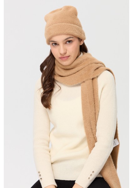 Kadın Triko Afrodit Bere Camel