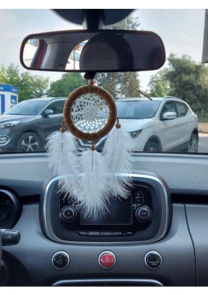 Oto Dikiz Aynası Süsü ve Koku Seti | Hasır Jüt Düş Kapanı+Mini Dekoratif Saksı Araba Koku Difüzörü fiyatları