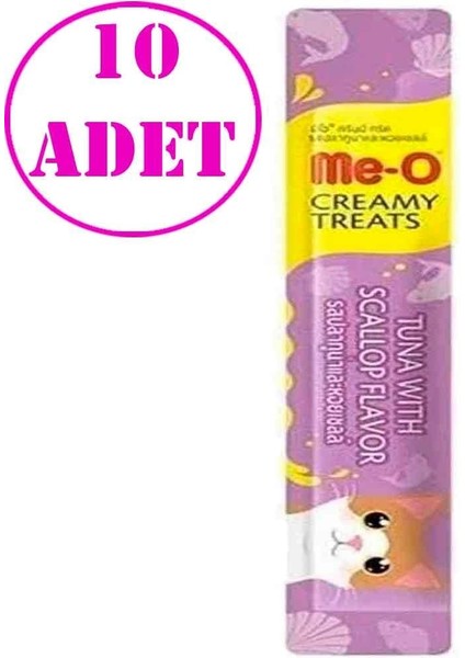 Meo Ton Balıklı ve Deniz Taraklı Kremalı Kedi Ödül Maması Tekli 15 gr 10 Ad