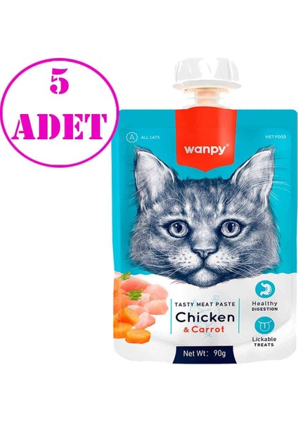 Kedi Ödülü Tavuklu Havuçlu Ezme 90 gr 5 Ad