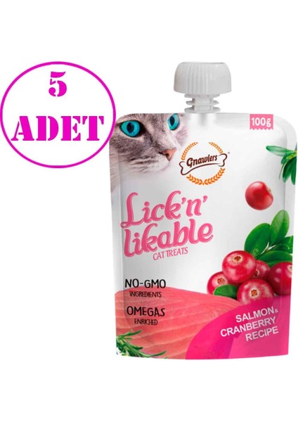 Kedi Ödülü Somonlu ve Kızılcıklı Krema 100 gr 5 Ad