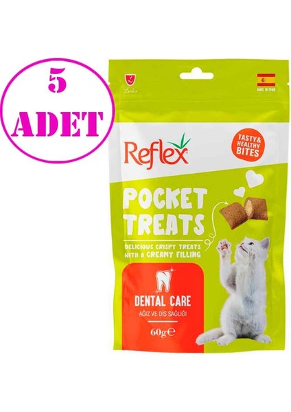 Pocket Kedi Ödül Maması Ağız ve Diş Sağlığı Için 60 gr 5 Ad