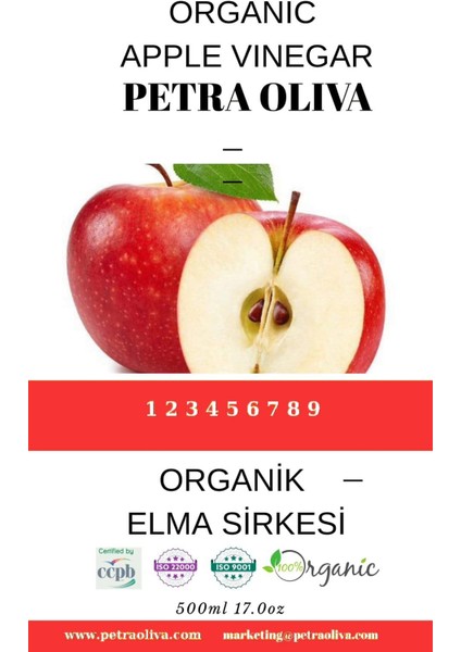 Fermenteli Organik Üzüm ve Elma Sirkesi 500MLX2