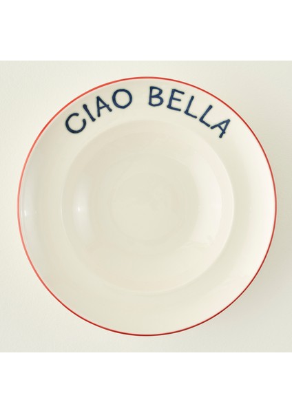 Line Porselen Makarna Tabağı Kırmızı (28 cm)