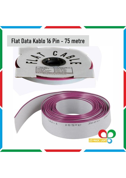 Flat Data Kablo – Kayan Yazı Kablo Topu 16 Pin – 75 M