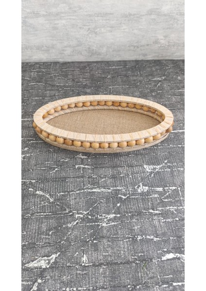 Boncuklu Oval Ahşap Dekoratif Tepsi El Yapımı (35 x 17 cm ) modelleri