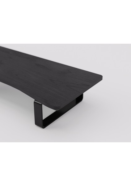 Doğal Ahşap Monitör Yükseltici Monitor Altlığı Monitör Sehpası Curve Tek Monitör