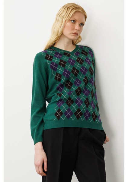 Kadın V Yaka Baklavalı Yün Kazak Ö.başı fiyatları