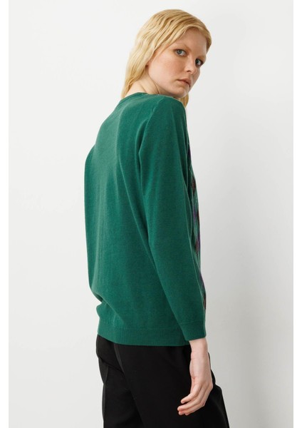 Kadın V Yaka Baklavalı Yün Kazak Ö.başı modelleri