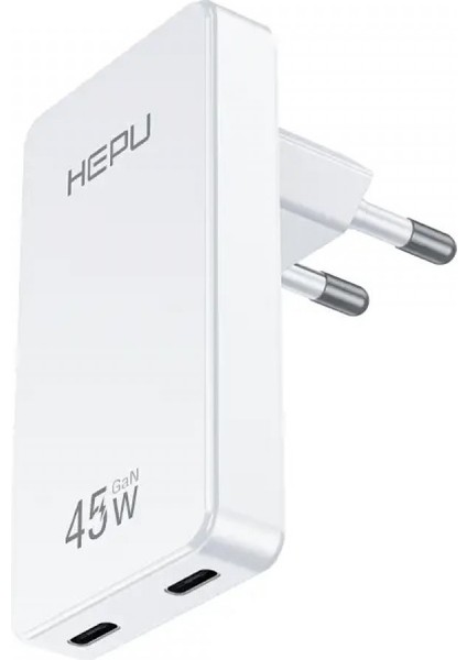 HP-C33 45 Watt Gan Şarj Adaptörü 100 cm Kablo 2-Port Fast Charger Hızlı Şarj Seti