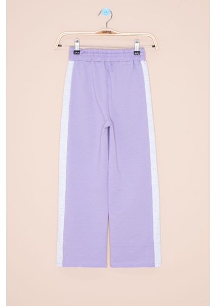 Eflatun Garnili Geniş Paça Kız Çocuk Beli Lastikli Eşofman Altı 20633 fiyatları