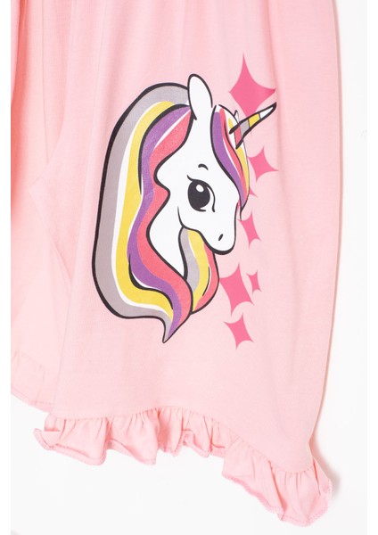 Somon Unicorn Baskılı Kız Çocuk Şortlu 2'li Takım 20610
