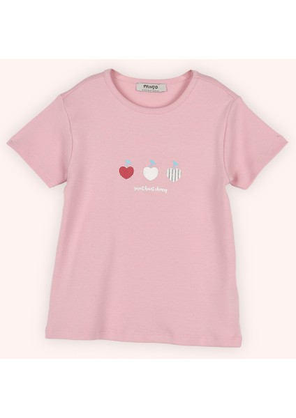 Kız Çocuk Kiraz Baskılı Pembe Pijama Takımı fiyatları