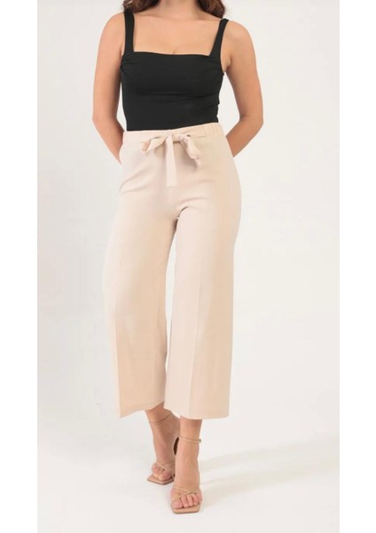 Kuşaklı Beli Lastikli Pantolon