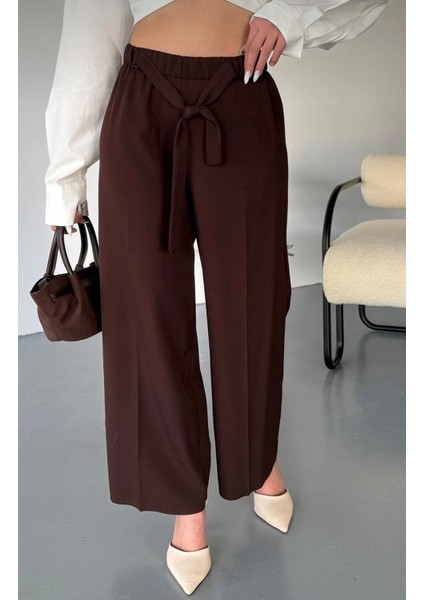 Kuşaklı Beli Lastikli Pantolon