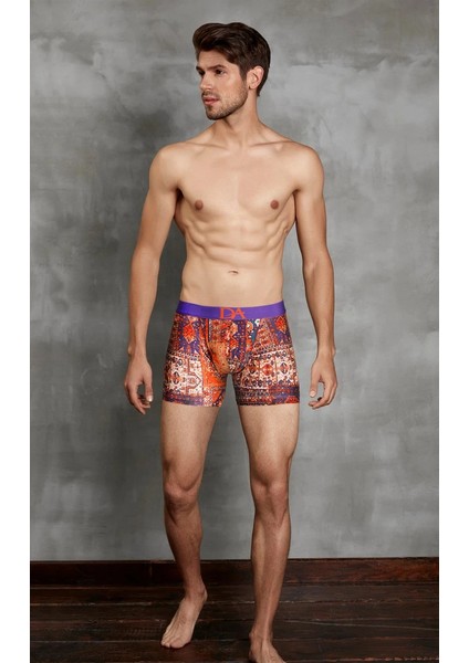 1824 Erkek Modal Çok Renkli Baskılı Boxer