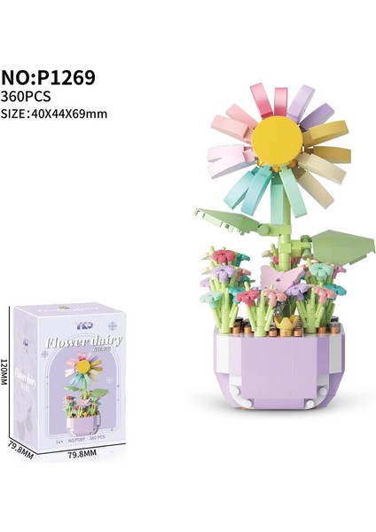 Romantik Çiçek Yapı Taşları Sonsuz Bonsai Ağacı Bahçeleri Mikro Tuğlalar Diy Saksı Bitkileri Model Yaratıcı Kids Kitleri Oyuncak Alt: P1269 (Yurt Dışından)