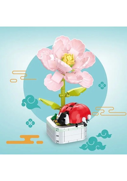 Perpetual Buket Lale Çiçek Yapı Baba 3D Model Ev Dekorasyon Tesisi Saksı Meclis Tuğlaları Sevgililer Çocuk Hediyeleri Renk: F6/boyut: Kutu Yok (Yurt Dışından)