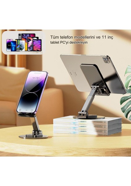 Telefon ve Tabletler Için Uyumlu Çok Amaçlı 360° Dönebilen Stand modelleri