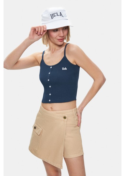 Lında Camel Yıkamalı Denim Şort Etek Standard Fit Kadın Şort modelleri