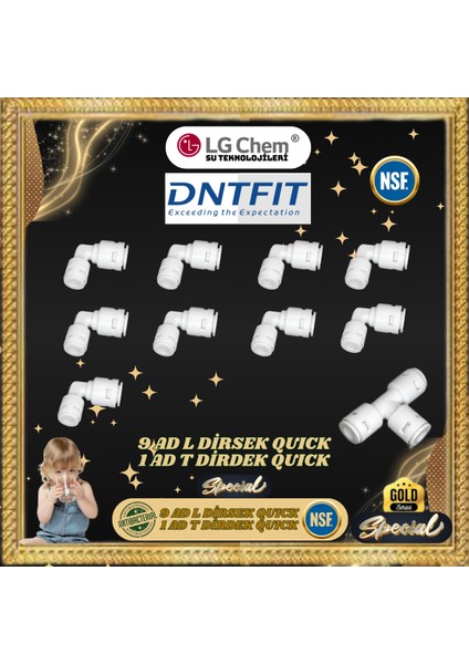 Ligth Gastro Dnt Fıttıngs 9 L Dirsek 1 T Dirsek Set. Su Arıtma Cihazları Için fiyatları