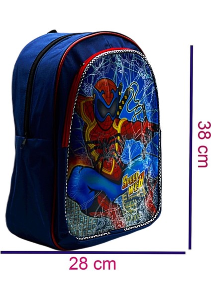 2 Bölmeli Spider Man Okul Sırt Çantası ve Beslenme Çantası Lacivert KOD:1309