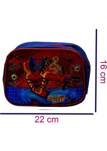 2 Bölmeli Spider Man Okul Sırt Çantası ve Beslenme Çantası Lacivert KOD:1309