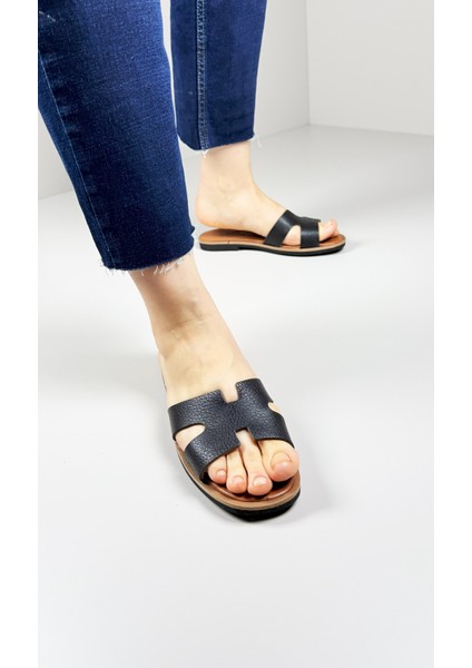 Kadın Deri Hafif Taban Günlük Heral Düz Terlik modelleri