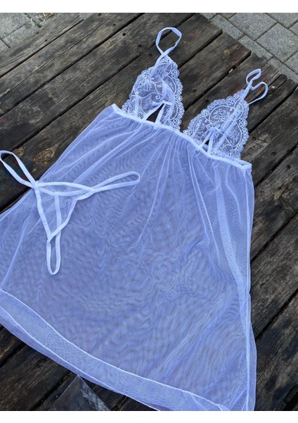 Beyaz Tül Destekli Gecelik fiyatları