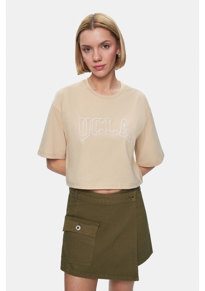 Lında Haki Yıkamalı Denim Şort Etek Standard Fit Kadın Şort modelleri