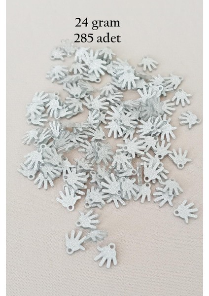 Oya Abiye Bileklik Kolye Pleksi Metalik Plastik Pul Gümüş Renk 24 Gram 285 Adet - Bnc579