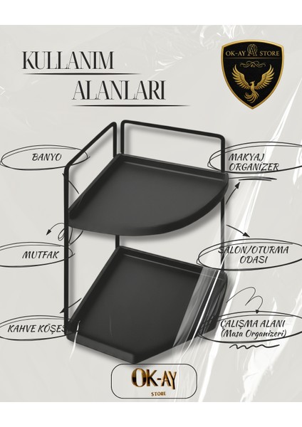 Kozmetik Takı Düzenleyici - Banyo Masaüstü Organizer Servis Sunum Tepsisi Ikramlık - Çok Amaçlı 2 Katlı Raf Dekoratif 2 Katlı Raf | Çok Amaçlı Organizer Paslanmaz Çelik & Ahşap Stand fırsatları