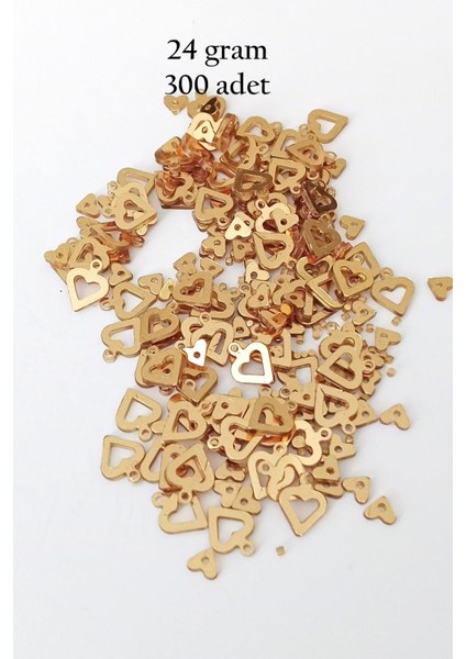 Oya Abiye Bileklik Kolye Pleksi Metalik Plastik Pul Altın Renk 24 Gram 300 Adet - Bnc548