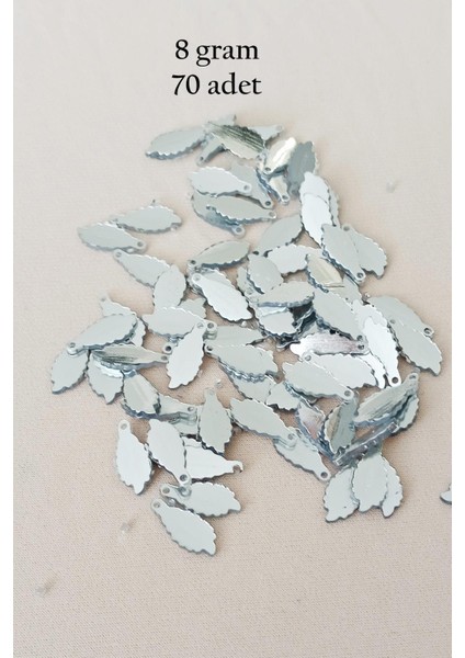 Oya Abiye Bileklik Kolye Pleksi Metalik Plastik Pul Gümüş Renk 8 Gram 70 Adet - Bnc512