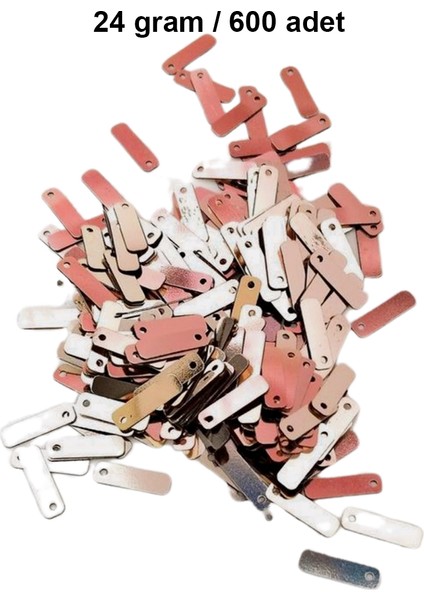 Açık Kırmızı 15 X 5 Mm Dantel Oya Yazma Halhal Abiye Lazer Kesim Pul 600 Adet / 24 Gram