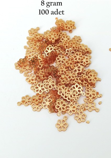 Oya Abiye Bileklik Kolye Pleksi Metalik Plastik Pul Altın Renk 8 Gram 100 Adet - Bnc479